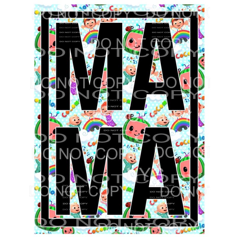 Mama Cocomelon Framed Sublimation transfers - Heat Transfer