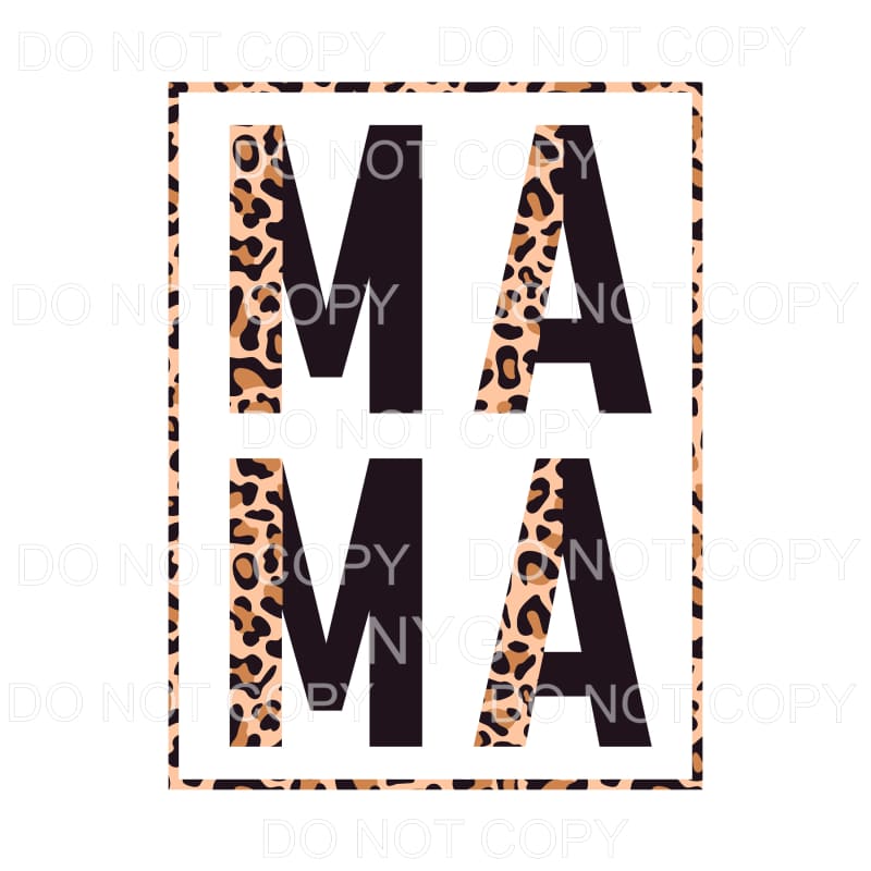 Mama Half Leopard Black Framed Sublimation transfers - Heat 