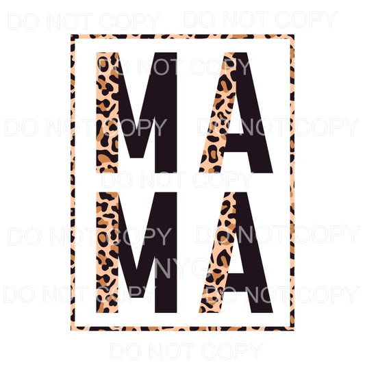 Mama Half Leopard Black Framed Sublimation transfers - Heat 