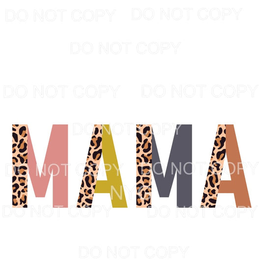 Mama Half Leopard Colorful Sublimation transfers - Heat 