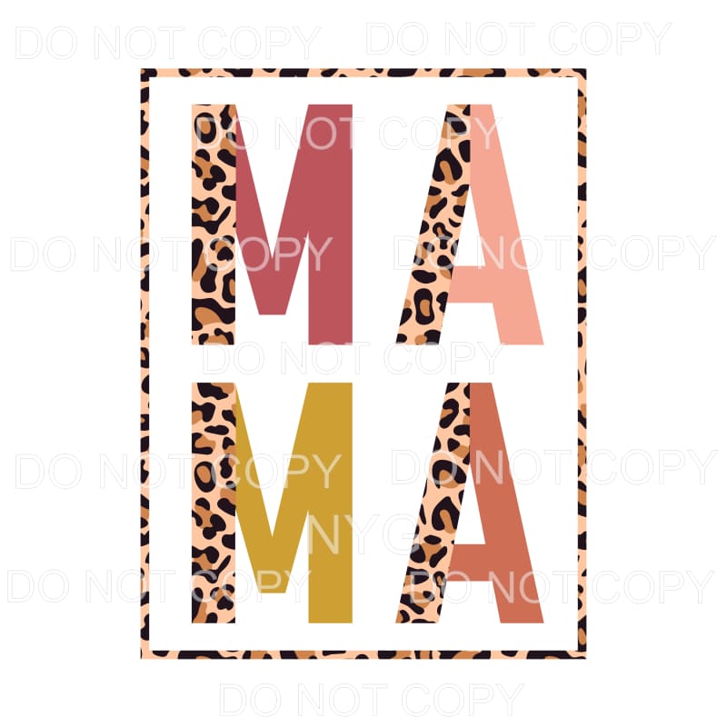 Mama Half Leopard Neutral Framed Sublimation transfers - 