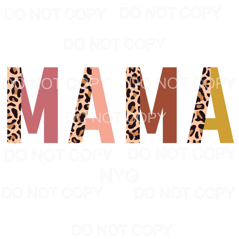 Mama Half Leopard Neutral Sublimation transfers - Heat 