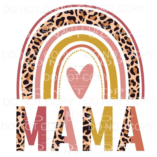 Mama Half Leopard Rainbow Sublimation transfers - Heat 