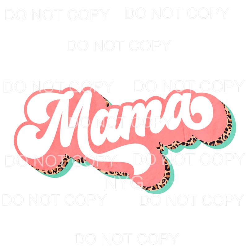 Mama Leopard Retro Teal Pink Sublimation transfers - Heat 