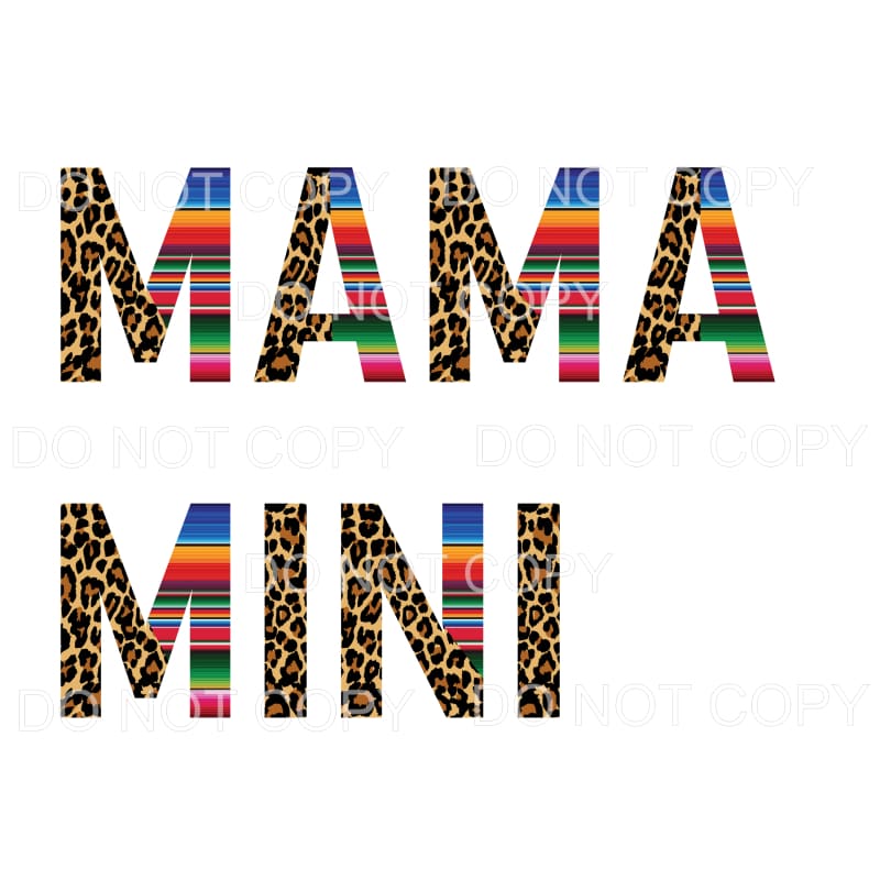 Mama Mini Serape Leopard Set Sublimation transfers - Heat 