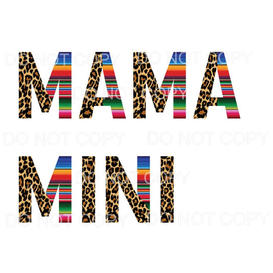 Mama Mini Serape Leopard Set Sublimation transfers - Heat 
