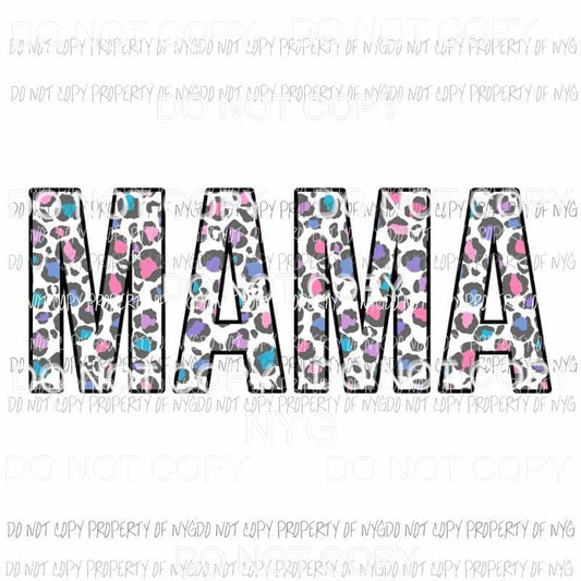 MAMA multi color leopard Sublimation transfers Heat Transfer
