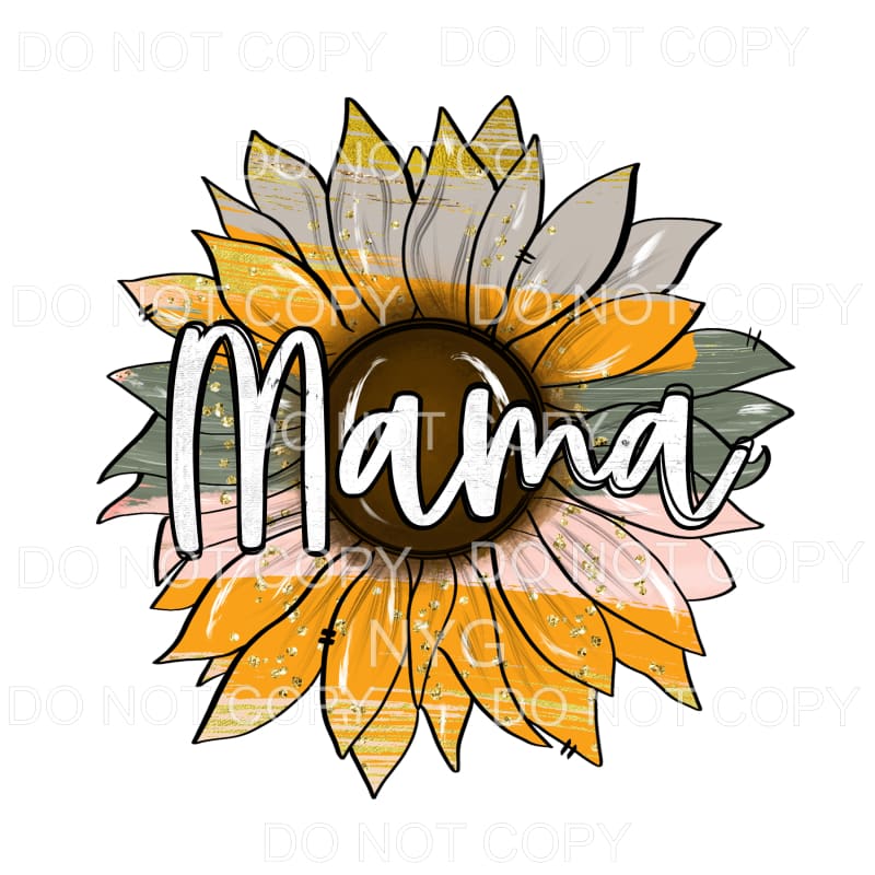 Mama Neutral Brushstrokes Sunflower Sublimation transfers - 