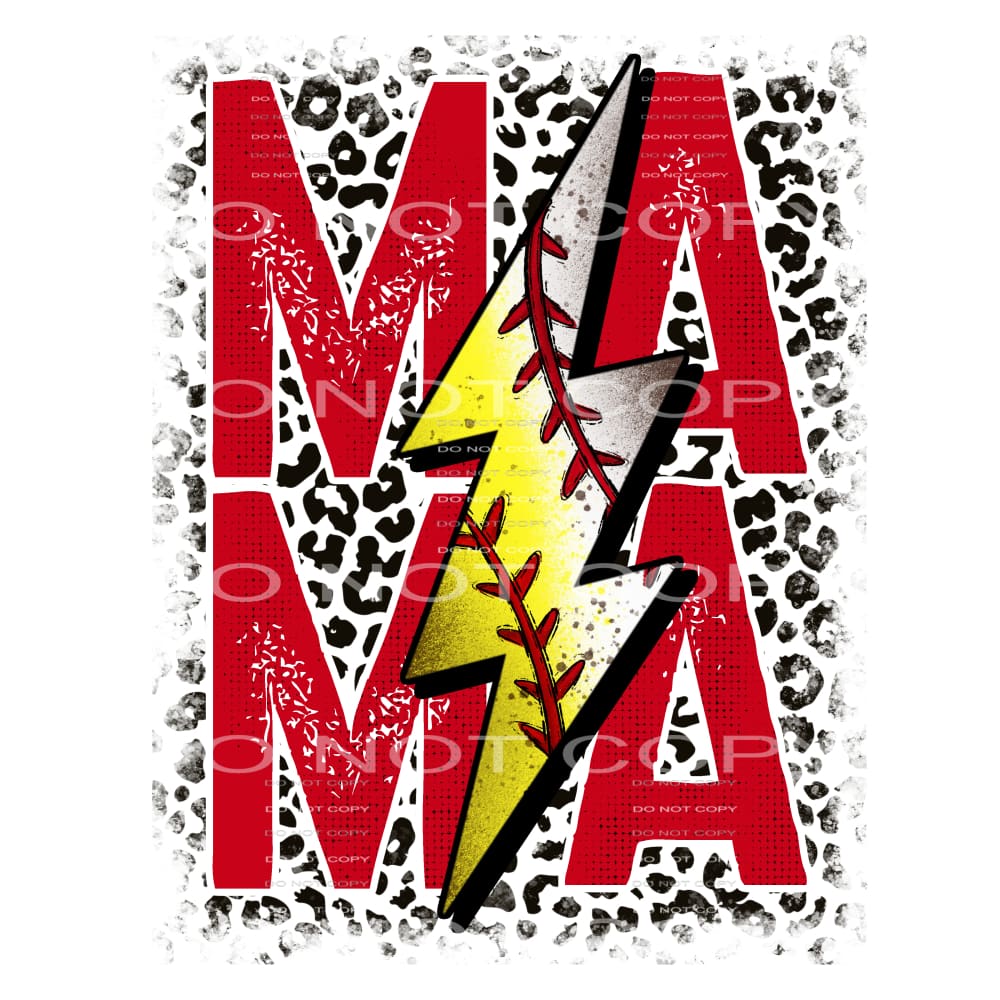 Mama of both softball baseball # 1234 Sublimation transfers