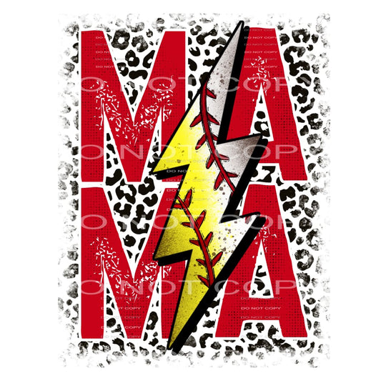 Mama of both softball baseball # 1234 Sublimation transfers