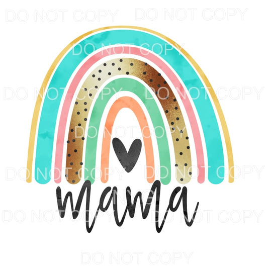 mama rainbow heart Sublimation transfers - Heat Transfer