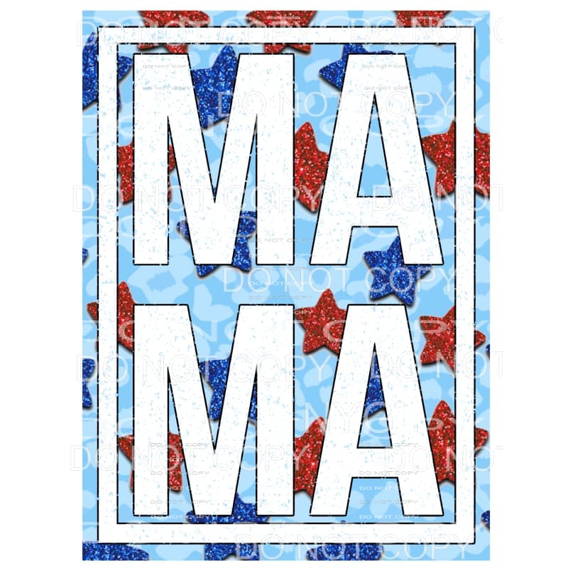 Mama Red Blue Stars Leopard Framed Sublimation transfers - 