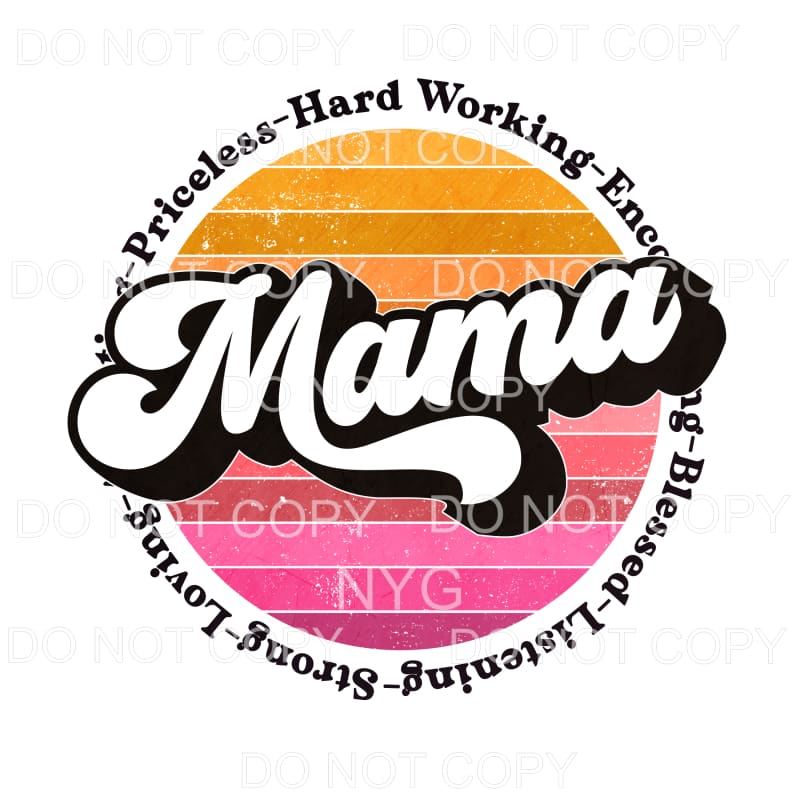 Mama Retro Circle #1 Sublimation transfers - Heat Transfer
