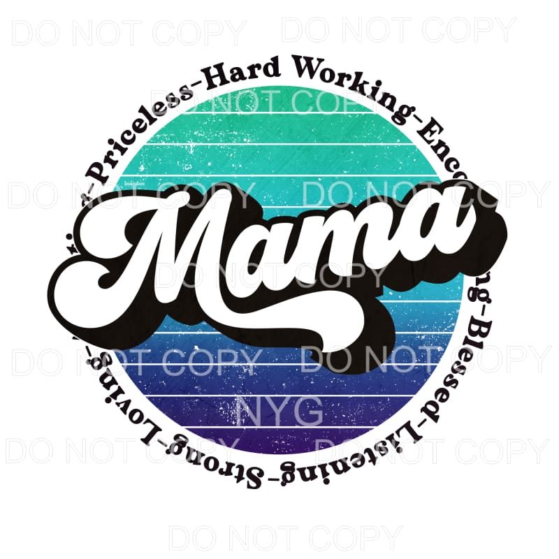 Mama Retro Circle #2 Sublimation transfers - Heat Transfer