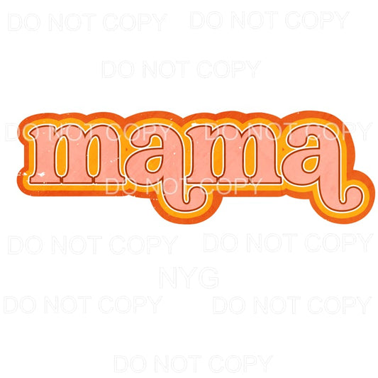 Mama Retro Fall Colors Sublimation transfers - Heat Transfer