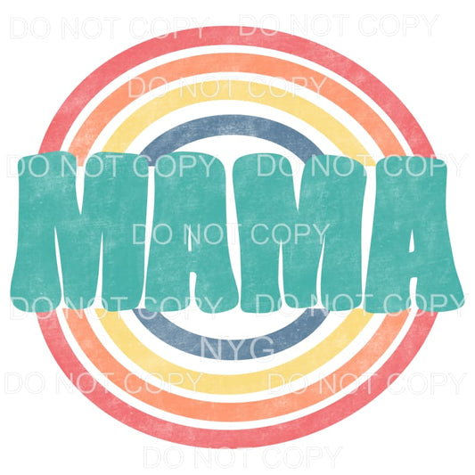 Mama Retro Rainbow Sublimation transfers - Heat Transfer