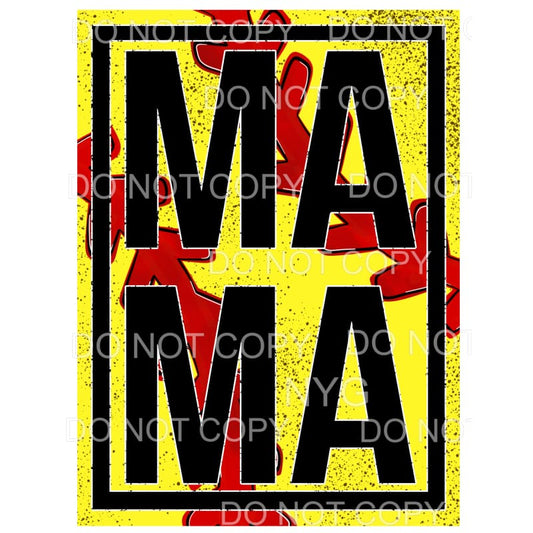 Mama Softball Stacked Framed Sublimation transfers - Heat 