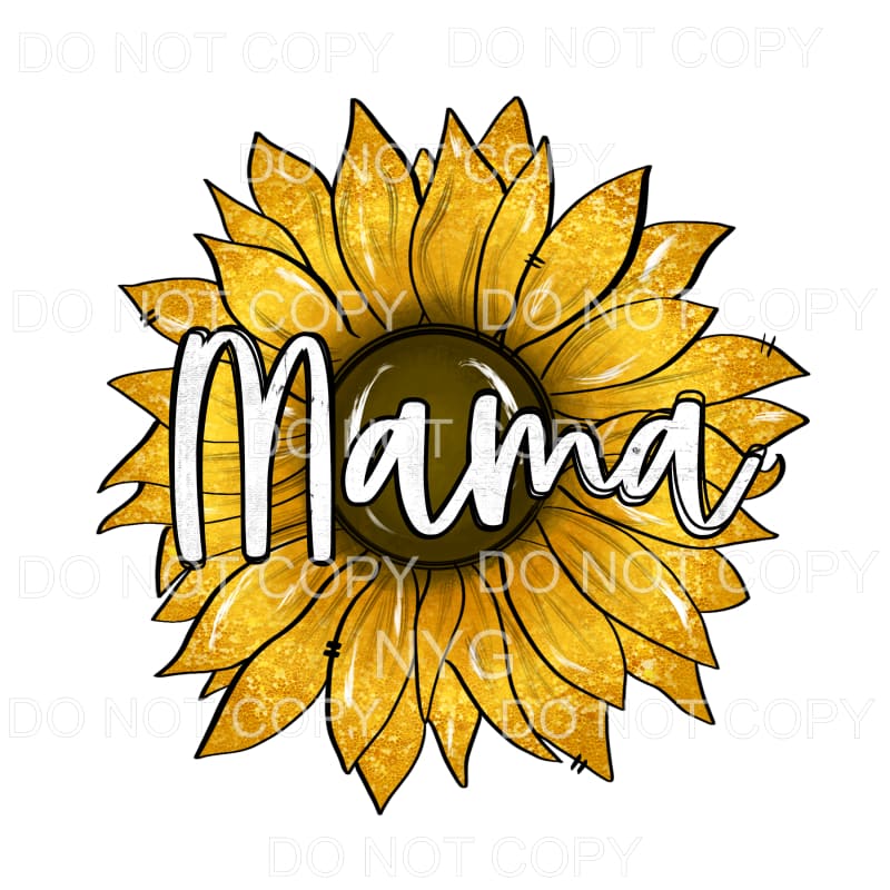 Mama Sunflower Gold Glitter Sublimation transfers - Heat 