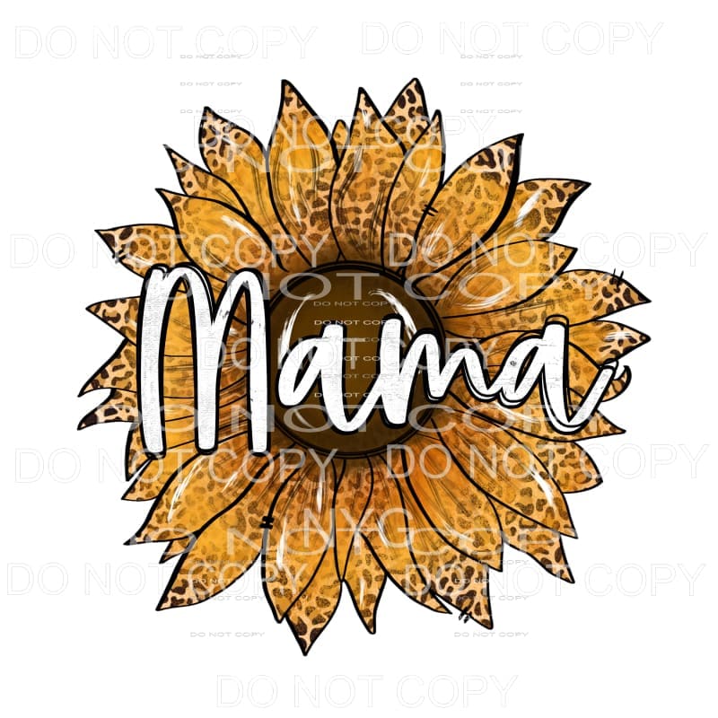 Mama Sunflower Leopard Sublimation transfers - Heat Transfer