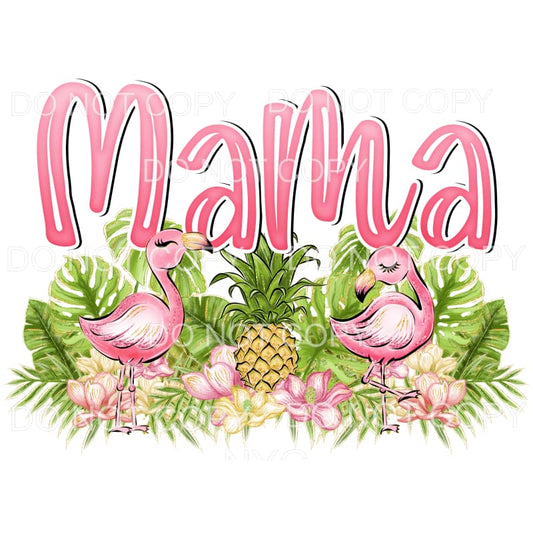 Mama Tropical Flamingos Sublimation transfers - Heat 