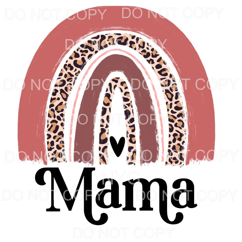 Mama Vintage Leopard Rainbow Sublimation transfers - Heat 