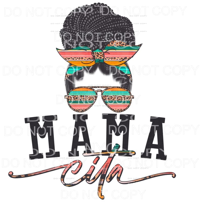 Mamacita Serape Braids Messy Bun Sublimation transfers - 