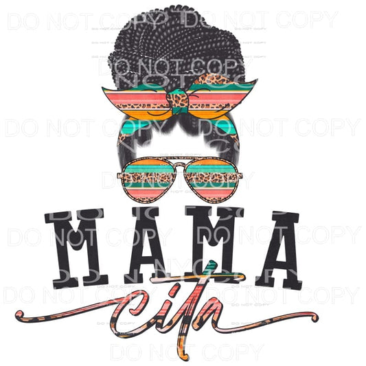 Mamacita Serape Braids Messy Bun Sublimation transfers - 