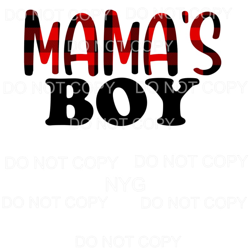 Mama’s Boy Red Black Plaid Sublimation transfers - Heat 