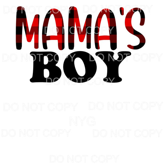 Mama’s Boy Red Black Plaid Sublimation transfers - Heat 