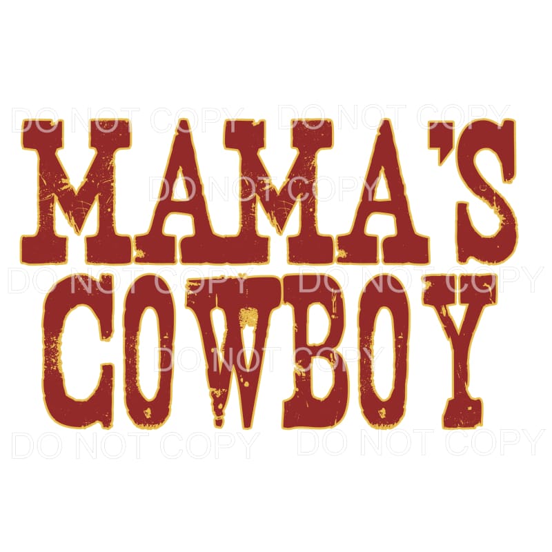 Mama’s Cowboy Red Gold Distressed #129 Sublimation transfers
