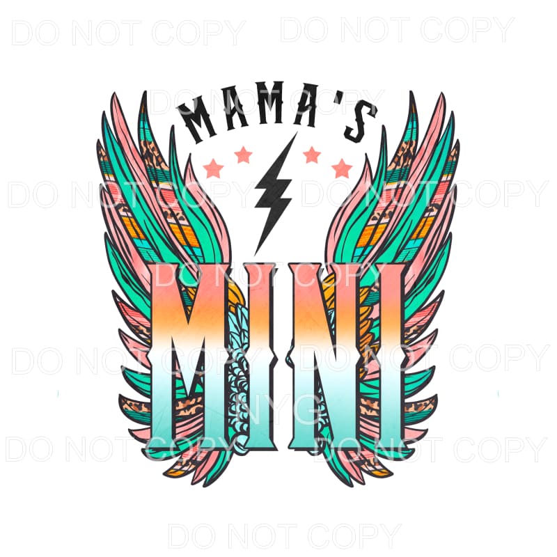 Mamas Mini Retro Serape Leopard Wings Sublimation transfers 