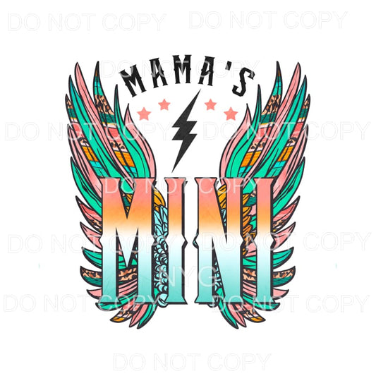 Mamas Mini Retro Serape Leopard Wings Sublimation transfers 