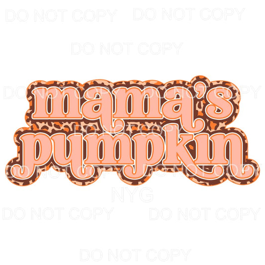 Mama’s Pumpkin Retro Leopard Fall Colors Sublimation 