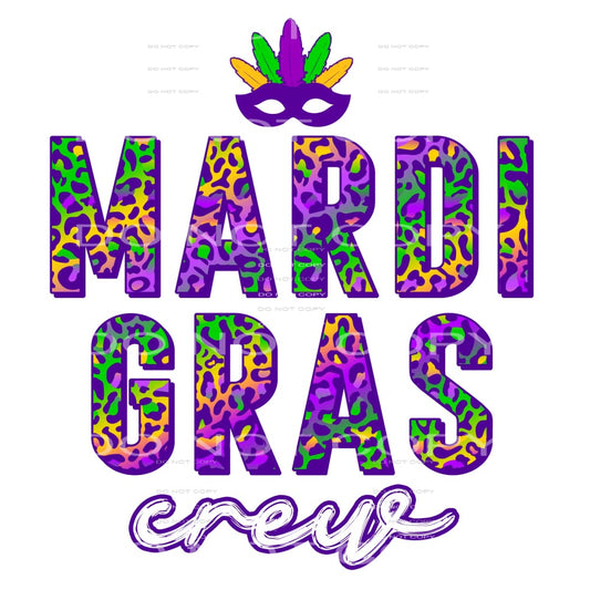 Mardi Gras Crew Colorful Leopard #2556 Sublimation transfers