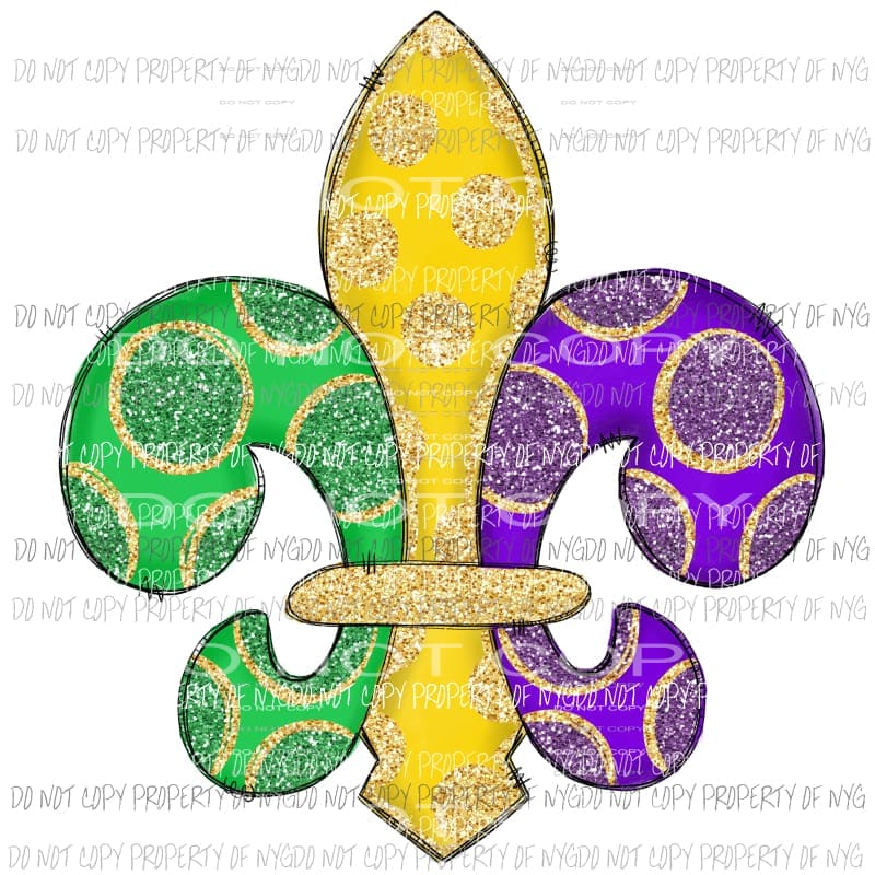 Mardi Gras Fleur de lis Sublimation transfers Heat Transfer