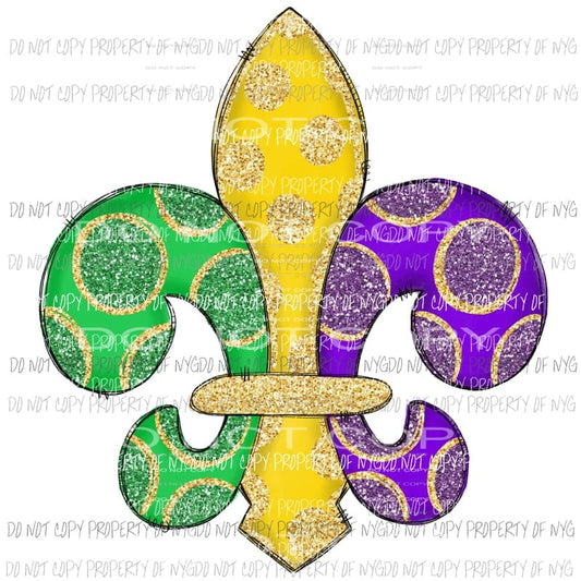 Mardi Gras Fleur de lis Sublimation transfers Heat Transfer