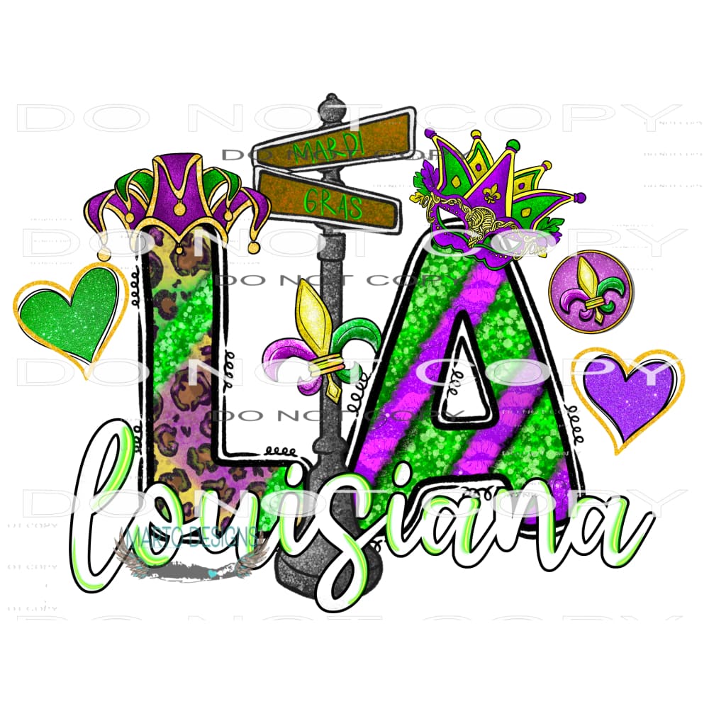 Mardi Gras Louisiana #9785 Sublimation transfers - Heat