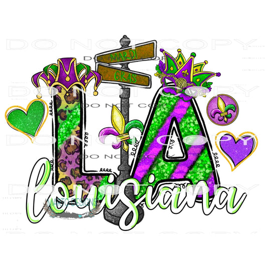 Mardi Gras Louisiana #9785 Sublimation transfers - Heat