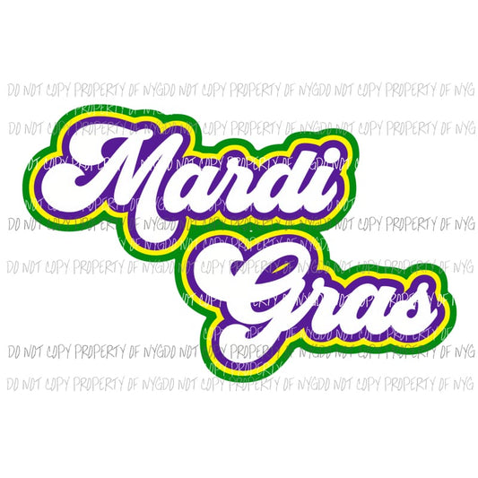 Mardi Gras Retro Style #1 Sublimation transfers Heat Transfer