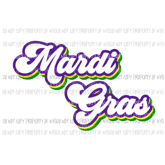Mardi Gras Retro Style #2 Sublimation transfers Heat Transfer