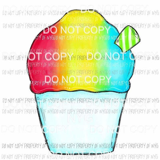 Mardi Gras snowcone #2 rainbow Sublimation transfers Heat Transfer