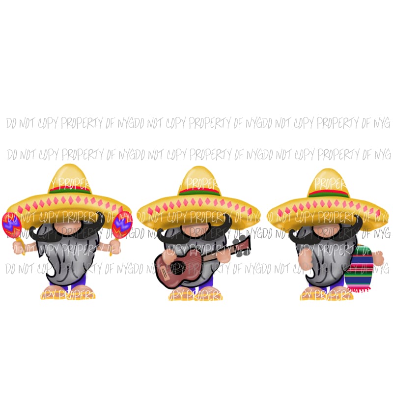 Mariachi Men Sublimation transfers Heat Transfer