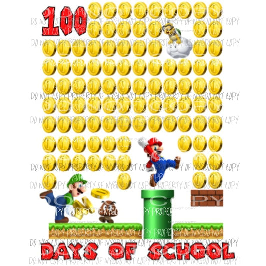 Mario 100 days # 2 Sublimation transfers Heat Transfer