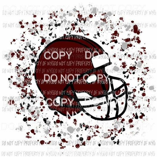 Maroon football helmet Sublimation transfers Heat Transfer
