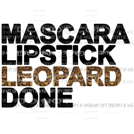 Mascara Lipstick Leopard Done 1 Sublimation transfers Heat Transfer