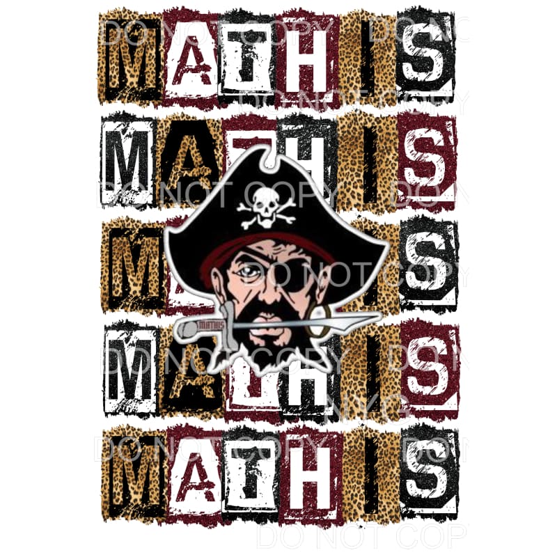 MATHIS PIRATES BLOCK Maroon # 945 Sublimation transfers - 