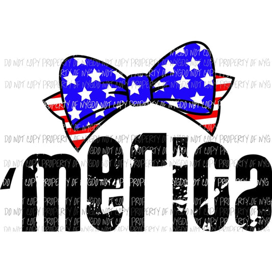 Merica Bow Sublimation transfers Heat Transfer