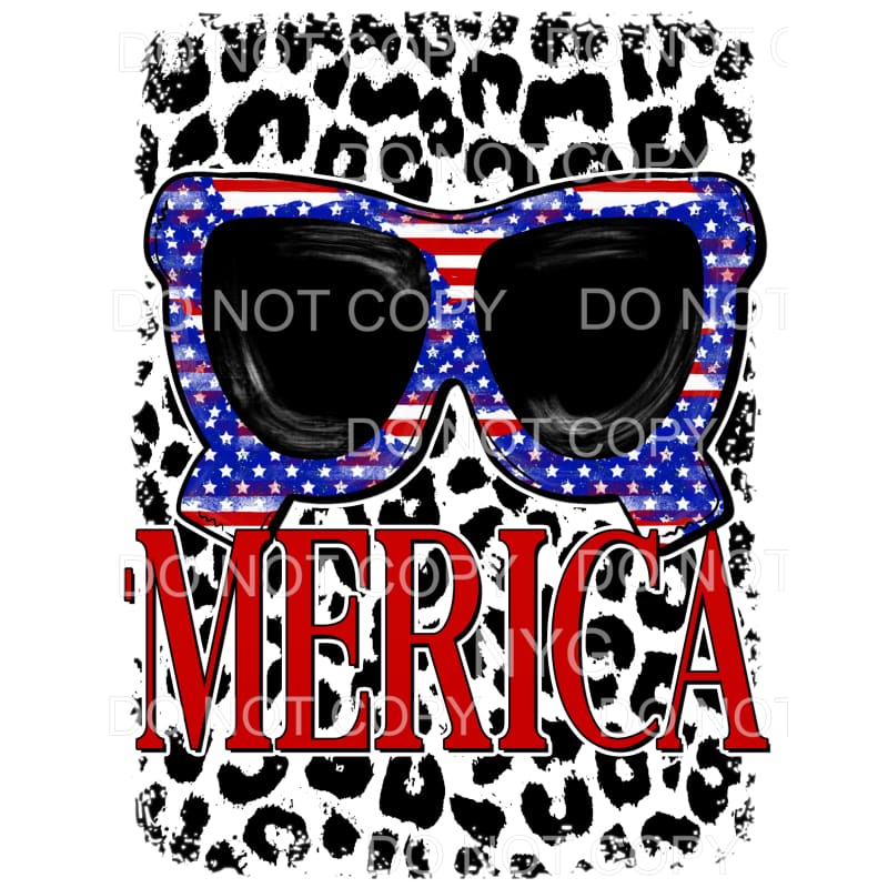 Merica Flag Sunglasses 4th of July USA America Leopard 