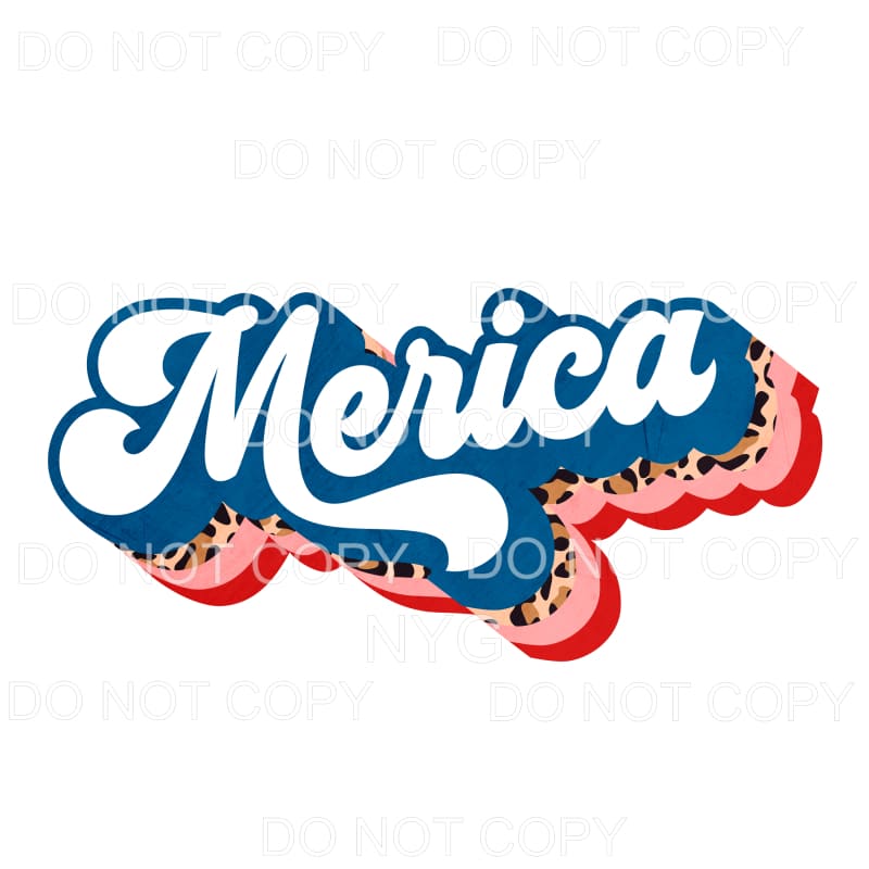 Merica Leopard Retro Sublimation transfers - Heat Transfer