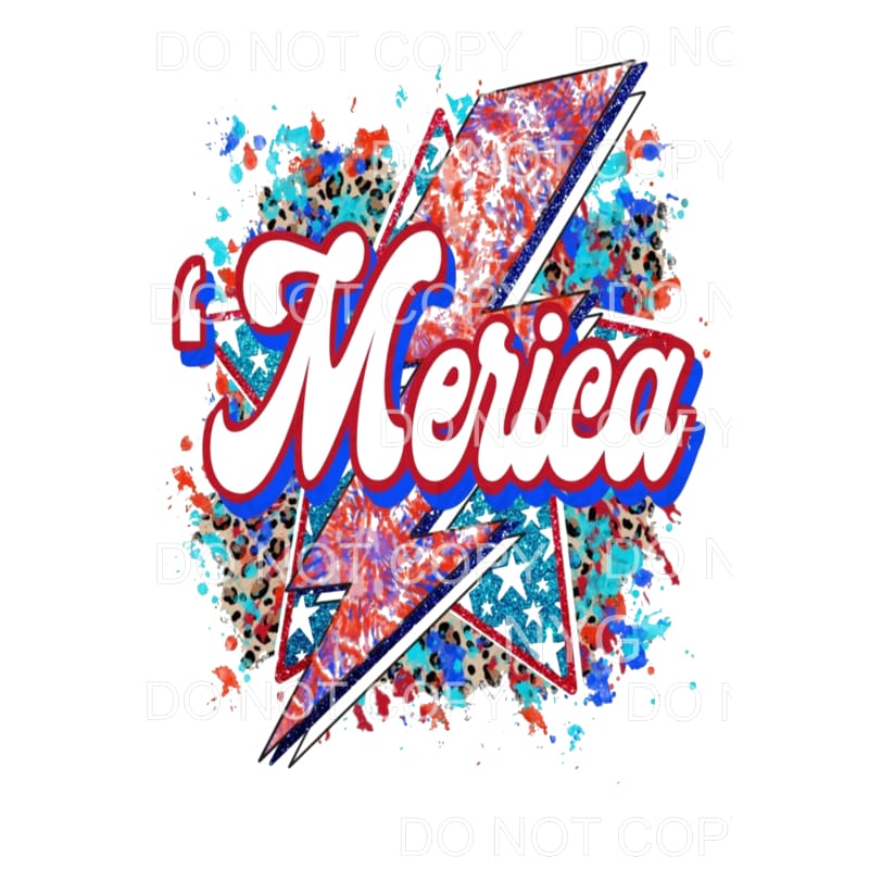 Merica Lighting Bolt America USA Sublimation transfers - 